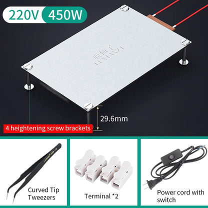 LUXIANZI Aluminum Led Remover BGA Desoldering Station PTC Fever Plate Preheating LCD Strip Chip Repair Thermostat Heating Plate