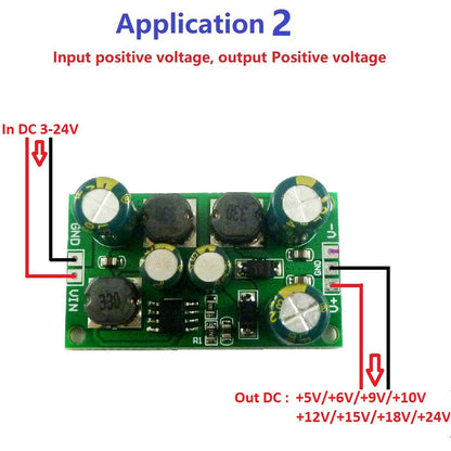 Módulo Convertidor Voltaje DC-DC Buck-Boost Salida Dual Positiva/Negativa (+/- 5V a 24V) 8W 3-24V Input