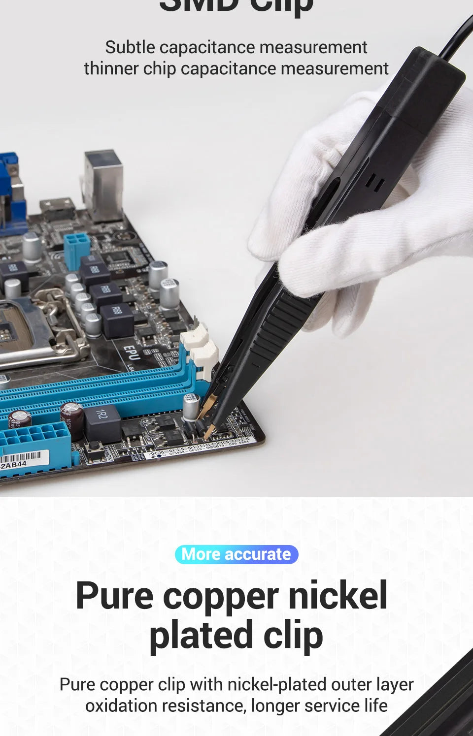 Pinza Detector Clip para Capacitores/Resistencias ANENG (Puntas Prueba LCR Universal) Accesorios Multímetro