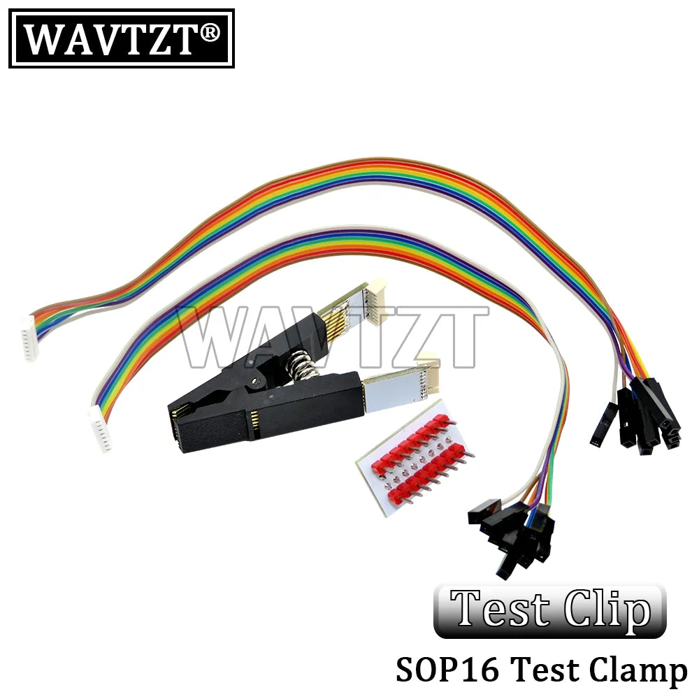 Kit Programador USB CH341A 24/25 Series EEPROM Flash BIOS + Clip Test SOIC8/SOP8 + Adaptador 1.8V + Adaptador SOIC8/SOP16