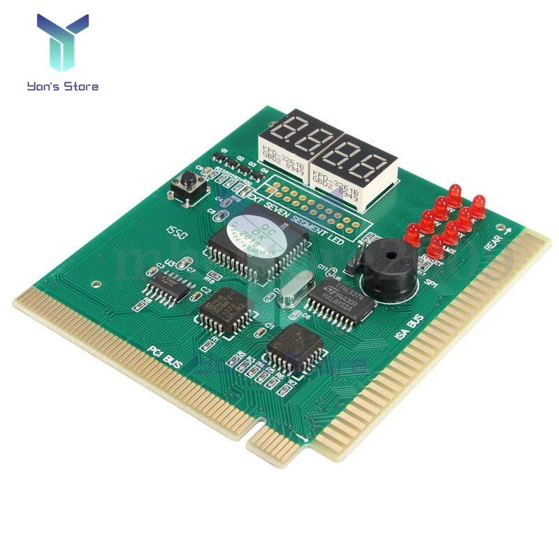 Analizador Diagnóstico PC (4 Dígitos LCD) - Tarjeta POST Tester Motherboard ISA/PCI con Indicador LED