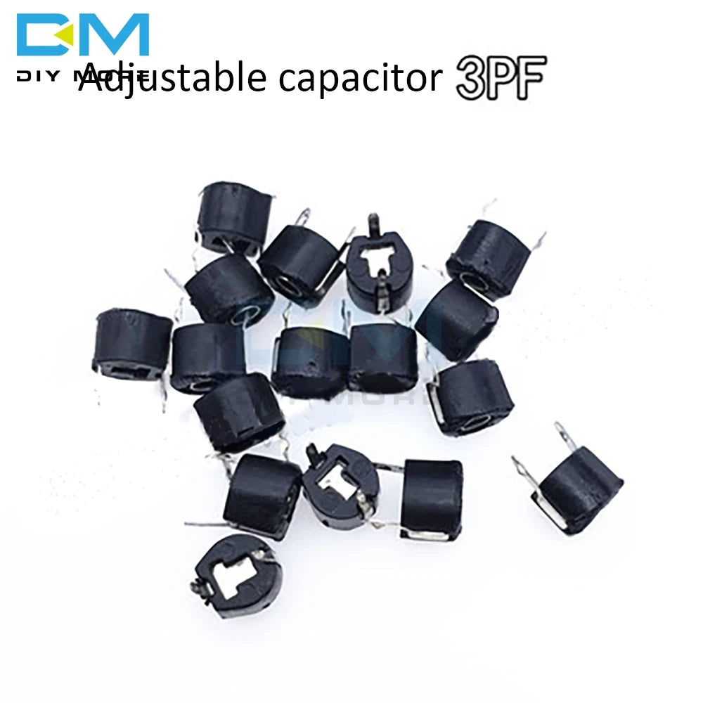 Capacitor Cerámico Variable Trimmer 6mm (3pF-120pF) Ajustable - Pack 10 Unidades (Valores Surtidos)