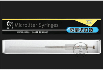 Microjeringa Fase Líquida (0.5uL - 1000uL) para Laboratorio - Microinyector Cromatográfico Cabeza Plana