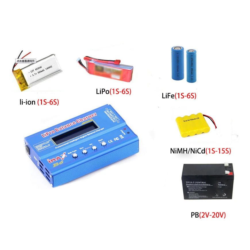 iMAX B6 80W 6A Battery Charger Lipo NiMh Li-ion Ni-Cd Digital RC Balance Charger Lipro Charger Discharger + 15V 6A Adapter