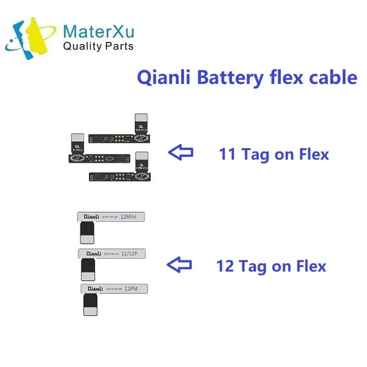 MasterXu Qianli Battery Flex for iphone 11 12 13 pro Max Mini Apple Power Repair Replacement icopy Tag On Write Data Cable Tools