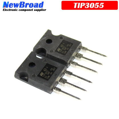 Lote 5 Pcs Transistor NPN BJT TIP3055 TO-247 100V 15A
