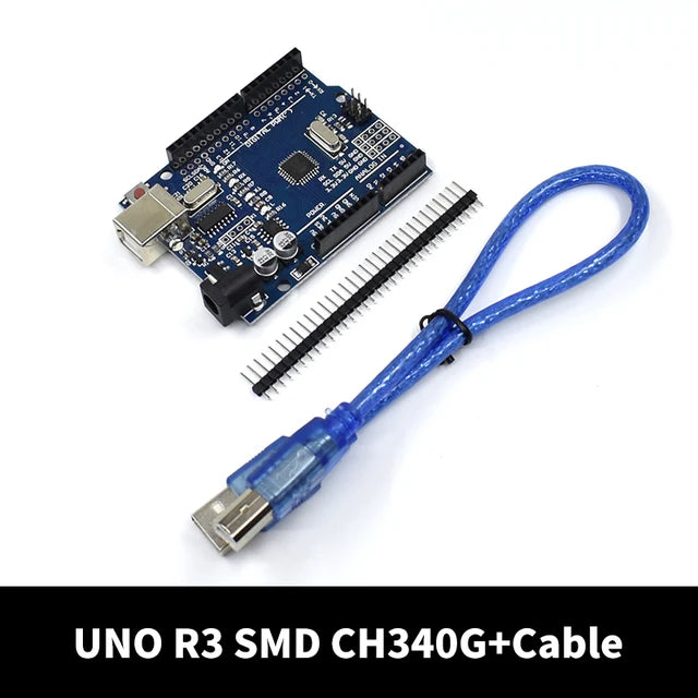 Placa Desarrollo UNO R3 (Versión Modificada, CH340G, Chip MEGA328P 16MHz) con Cable USB para Arduino