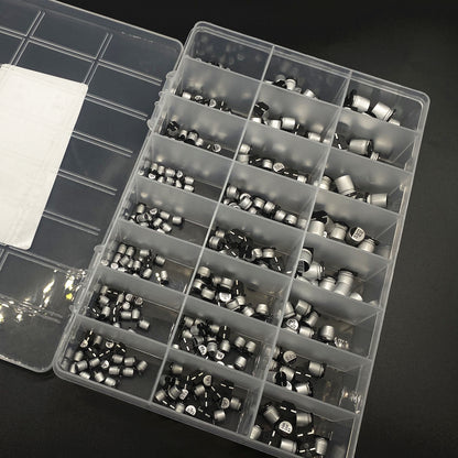 Kit Surtido Capacitor Electrolítico Aluminio SMD (1uF-1000uF, 24 Valores) - Pack 400 Piezas