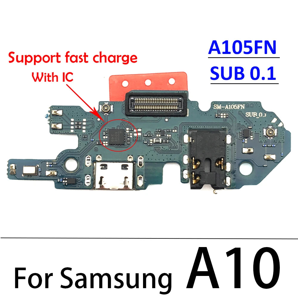 Placa Puerto Carga USB con Conector Dock y Micrófono para Samsung Galaxy A10/A20/A21S/A30/A31/A40/A41/A50/A51/A60/A70/A71