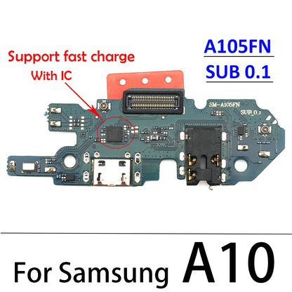 Placa Puerto Carga USB con Conector Dock y Micrófono para Samsung Galaxy A10/A20/A21S/A30/A31/A40/A41/A50/A51/A60/A70/A71