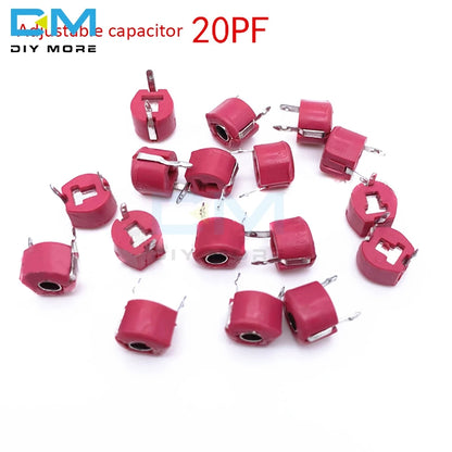 Capacitor Cerámico Variable Trimmer 6mm (3pF-120pF) Ajustable - Pack 10 Unidades (Valores Surtidos)