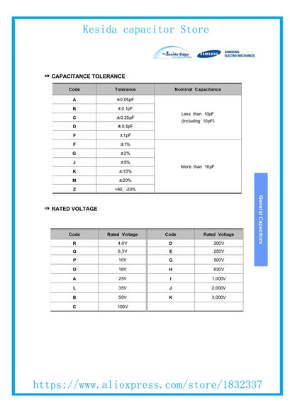 Kit Surtido Capacitores Cerámicos SMD 0201 MLCC (0.5pF - 4.7uF) - Pack 200 Unidades