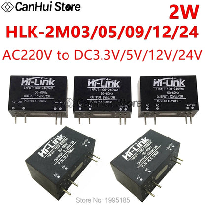 Módulo Fuente Alimentación Aislada AC-DC 2W HLK-2Mxx (220V a 3.3V/5V/9V/12V/24V)