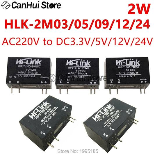 Módulo Fuente Alimentación Aislada AC-DC 2W HLK-2Mxx (220V a 3.3V/5V/9V/12V/24V)