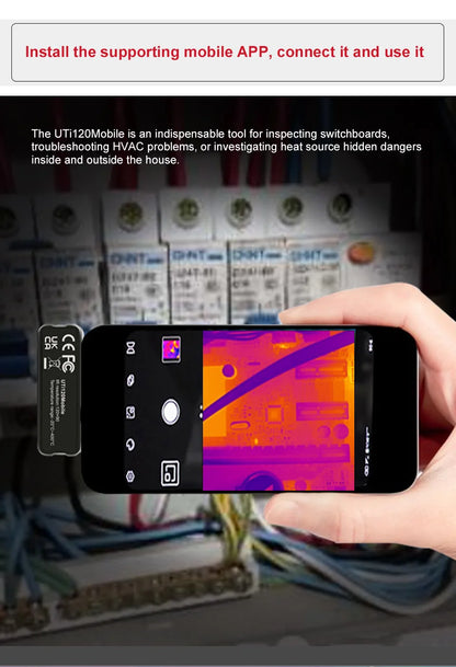 Termógrafo Infrarrojo Móvil UNI-T UTi120 USB para Android (10800 Píxeles) - Cámara Térmica Reparación Celulares