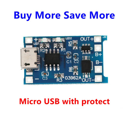 5 PCS Type-c/Micro/Mini USB 5V 1A 18650 TP4056 Lithium Battery Charger Module Charging Board With Protection Dual 1A Li-ion