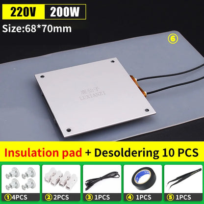 LUXIANZI Aluminum Led Remover BGA Desoldering Station PTC Fever Plate Preheating LCD Strip Chip Repair Thermostat Heating Plate