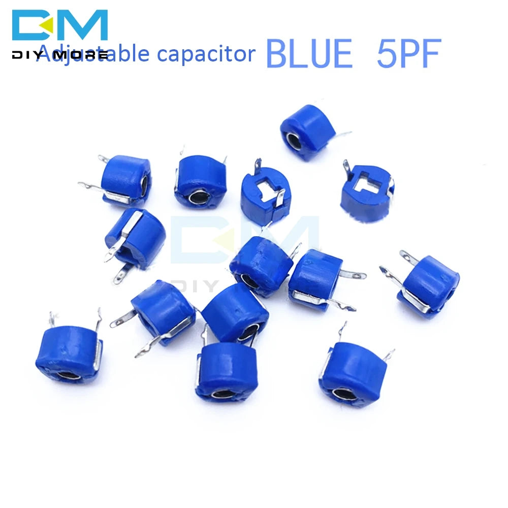 Capacitor Cerámico Variable Trimmer 6mm (3pF-120pF) Ajustable - Pack 10 Unidades (Valores Surtidos)