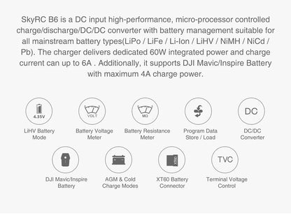 SKYRC IMAX B6 V2 6A 60W Balance Charger Discharger For NiMH NiCD LiHV NiCd Li-ion Battery Charger for DJI Mavic/Inspire Battery