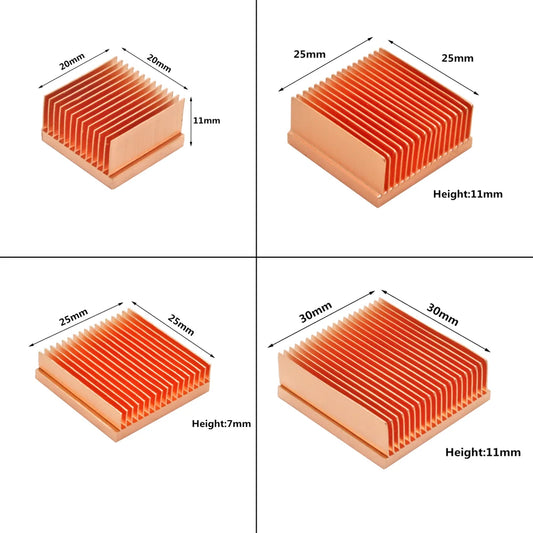 Pure Copper Heatsink DIY Heat Sink Radiator Cooling Cooler for Raspberry pi Electronic 3D printer CHIP IC MOS Heat dissipation