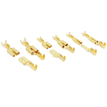 Set Conectores Terminal Crimp Macho/Hembra (2.8/4.8/6.3mm) Oro/Plata para Cable Eléctrico Altavoz Auto (100/200 Piezas)
