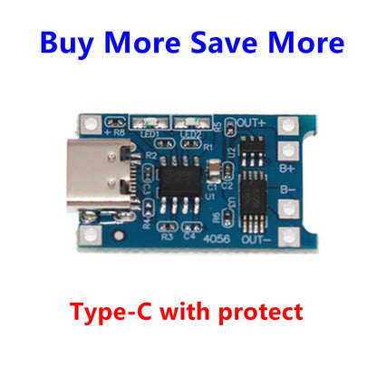 5 PCS Type-c/Micro/Mini USB 5V 1A 18650 TP4056 Lithium Battery Charger Module Charging Board With Protection Dual 1A Li-ion