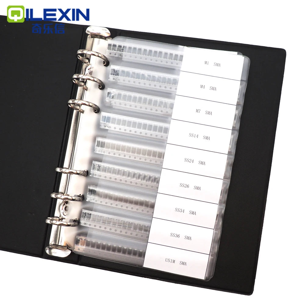 Libro Muestrario Diodos Rectificadores/Schottky SMD SMA (24 Valores: M1-M7, SS12-SS210)