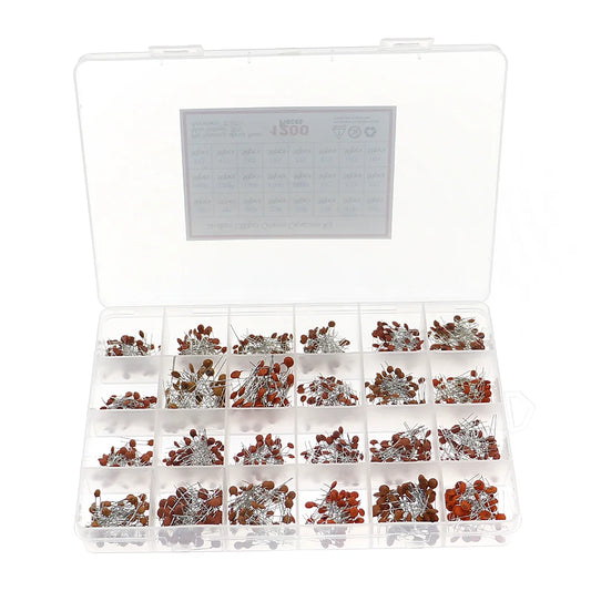 Kit Surtido Capacitor Cerámico (2pF-0.1uF, 50V, 24 Valores) Pack Electrónico