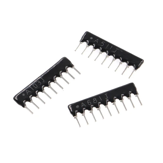 200PCS 9Pin Resistor Network Array A103J A102J A472J 4.7K 1K 10K 2K 3K 6.8K 3.3K 2.2K 2.54MM Pin SIP-9