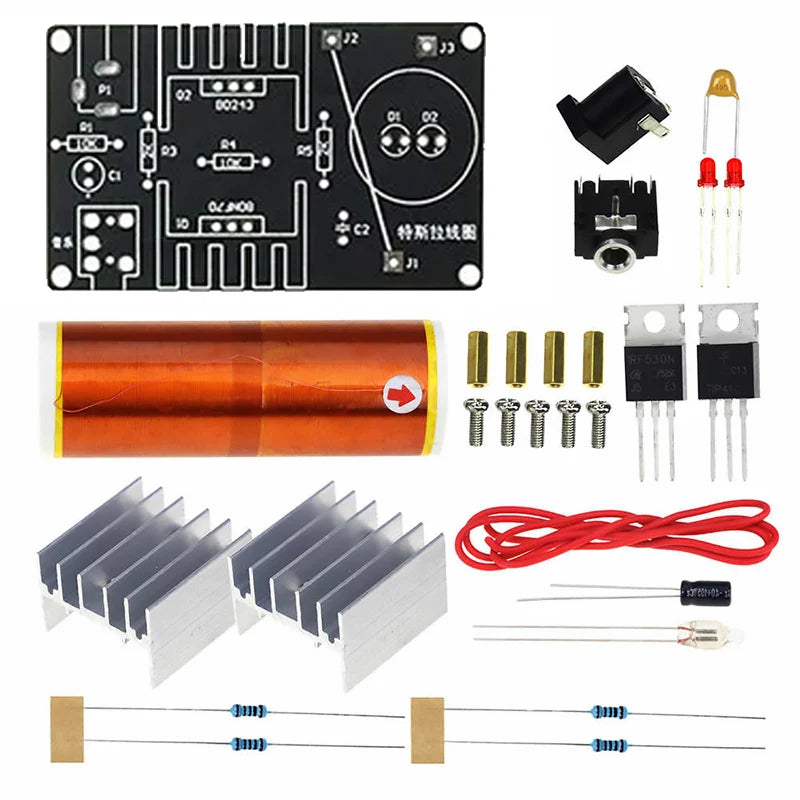 Kit DIY Bobina Tesla Divertida con Arco y Audio - Producción/Ensamblaje Electrónico Experimental (Soldar)