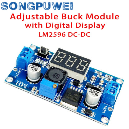 Módulo Convertidor Buck LM2596S DC-DC 2.5-40V 3A Ajustable Step-Down con Display Voltímetro