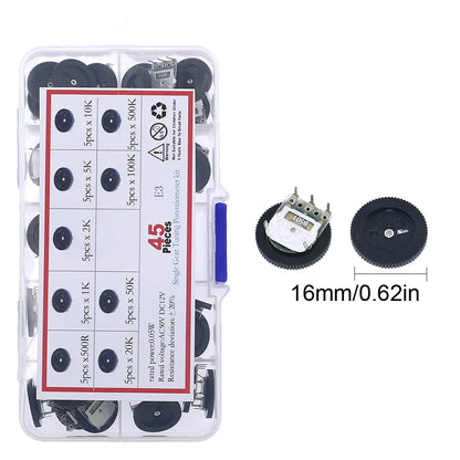 Wh148 Single Dual Potentiometer Mix Kit 3Pin 5Pin 6Pin Switch Audio Shaft Amplifier Sealing B1K 2K 5K10K 20K 50K 100K 250K 500K1
