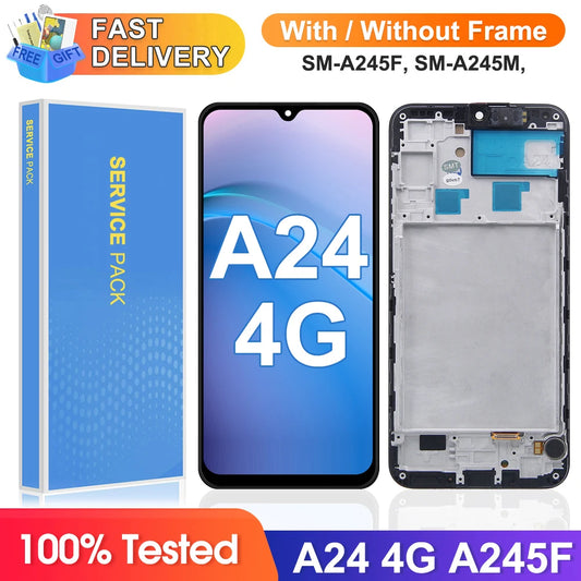 Montaje de pantalla TFT A24 4G para Samsung Galaxy A24 4G A245F A245F/DS, pantalla Lcd Digital táctil con marco de repuesto