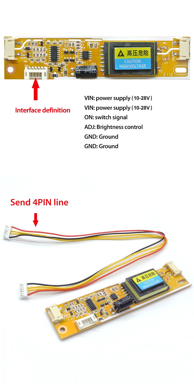 Placa Inverter Universal CCFL 2 Lámparas CA-1502 (AVT1502) para Monitor 10-22" Input 10-28V