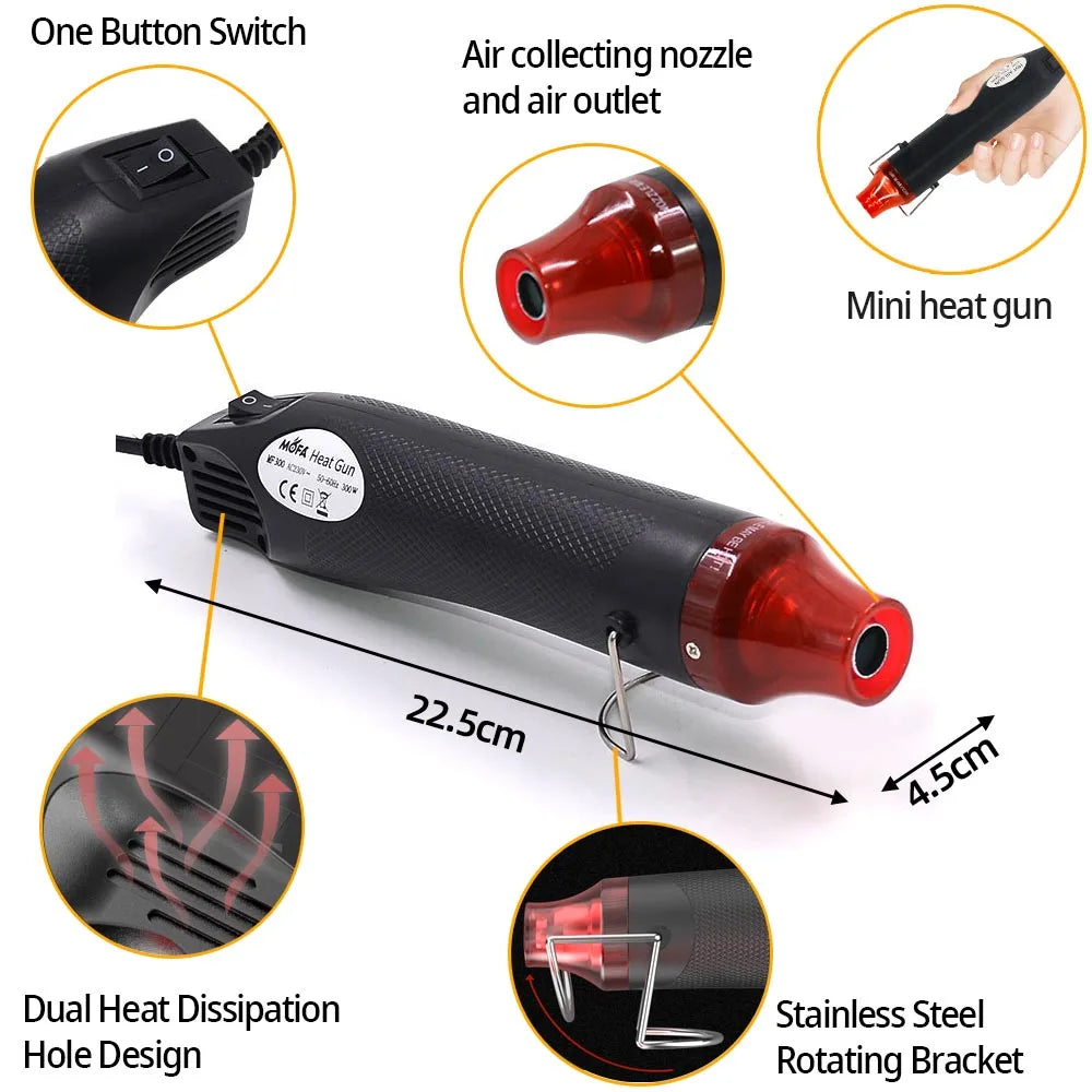 Kit Tubo Termoretráctil 2:1 Envoltura Cable Aislante Protección Conexión (127/530/580 Piezas) (Opción Pistola Aire Caliente)