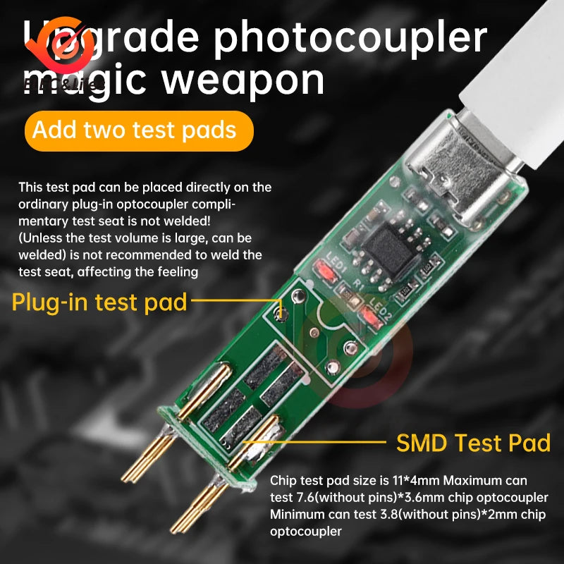 Tester Optoacopladores 4-Pin (v3.0-v6.0) Herramienta Prueba Online Reparación Electrónica Interface USB-C/Micro-B