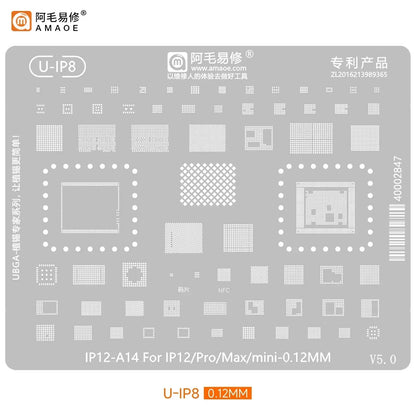 QIANLI MEGA-IDEA Black BGA Reballing Stencil Multifunction Universal Net for iPhone 6-16 Pro Max Planting Tin Steel Mesh tools