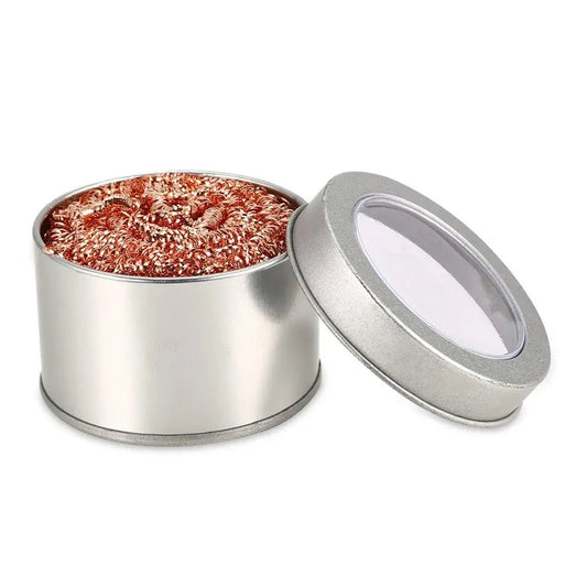 Bola Limpieza Malla Cobre para Punta Cautín Soldador (Filtro Limpiador Boquilla, Caja Escoria)
