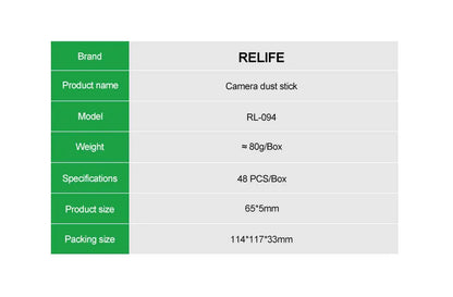 RELIFE RL-094 48PCS Camera Lens Cleaner Stick Synthetic Resin Gel Stick for iPhone Android Camera Lens Dust No damage The Chip