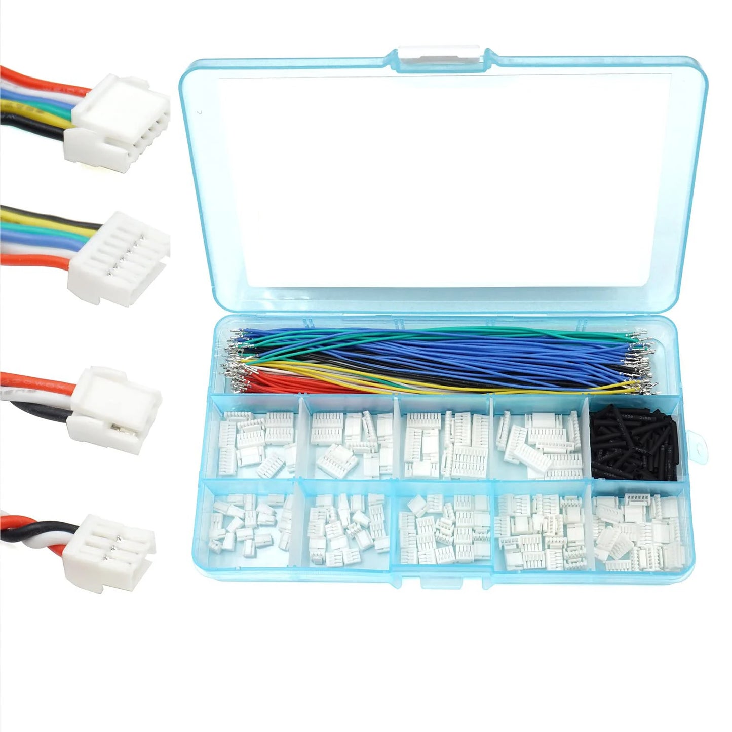 Kit Conector Socket XH 2.54mm con Cable Precrimpado (2/3/4/5/6/7 Pines) Carcasa Adaptador JST Macho y Hembra