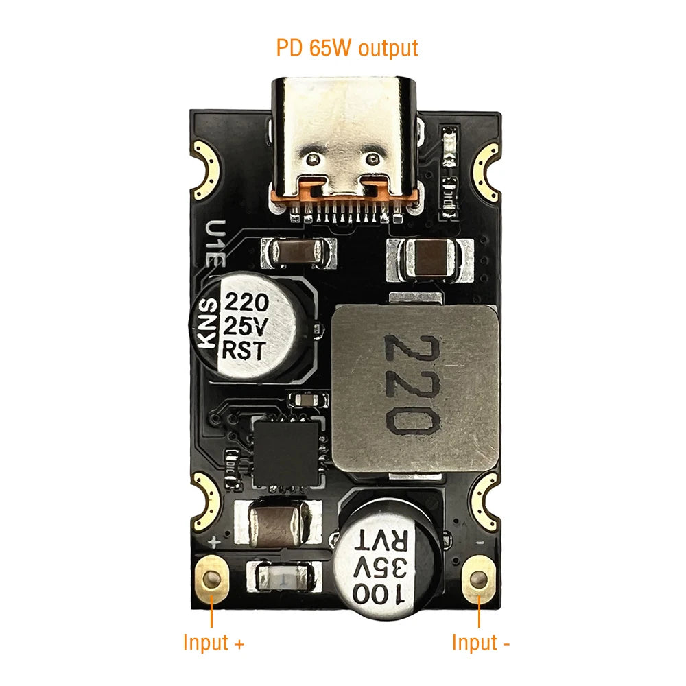 Módulo Carga Rápida PD 65W USB-C Soporta PD3.1/QC3.0/SCP/PPS para Arduino DC 8-30V