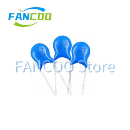 Capacitor Cerámico Alto Voltaje P5mm (10pF-1nF / 101-102, 1kV) - Pack 1000 Unidades (Valores Surtidos)