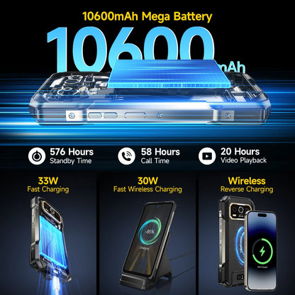 Celular Rugged Ulefone Armor 27T Pro 5G con Cámara Térmica FLIR® - 10600mAh, Android 14, 24GB/256GB, NFC