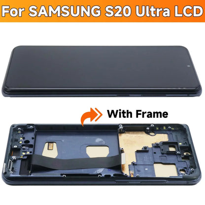 Conjunto de pantalla TFT S20 Ultra para Samsung Galaxy S20 Ultra 5G G988 G988U pantalla Lcd pantalla táctil Digital con marco