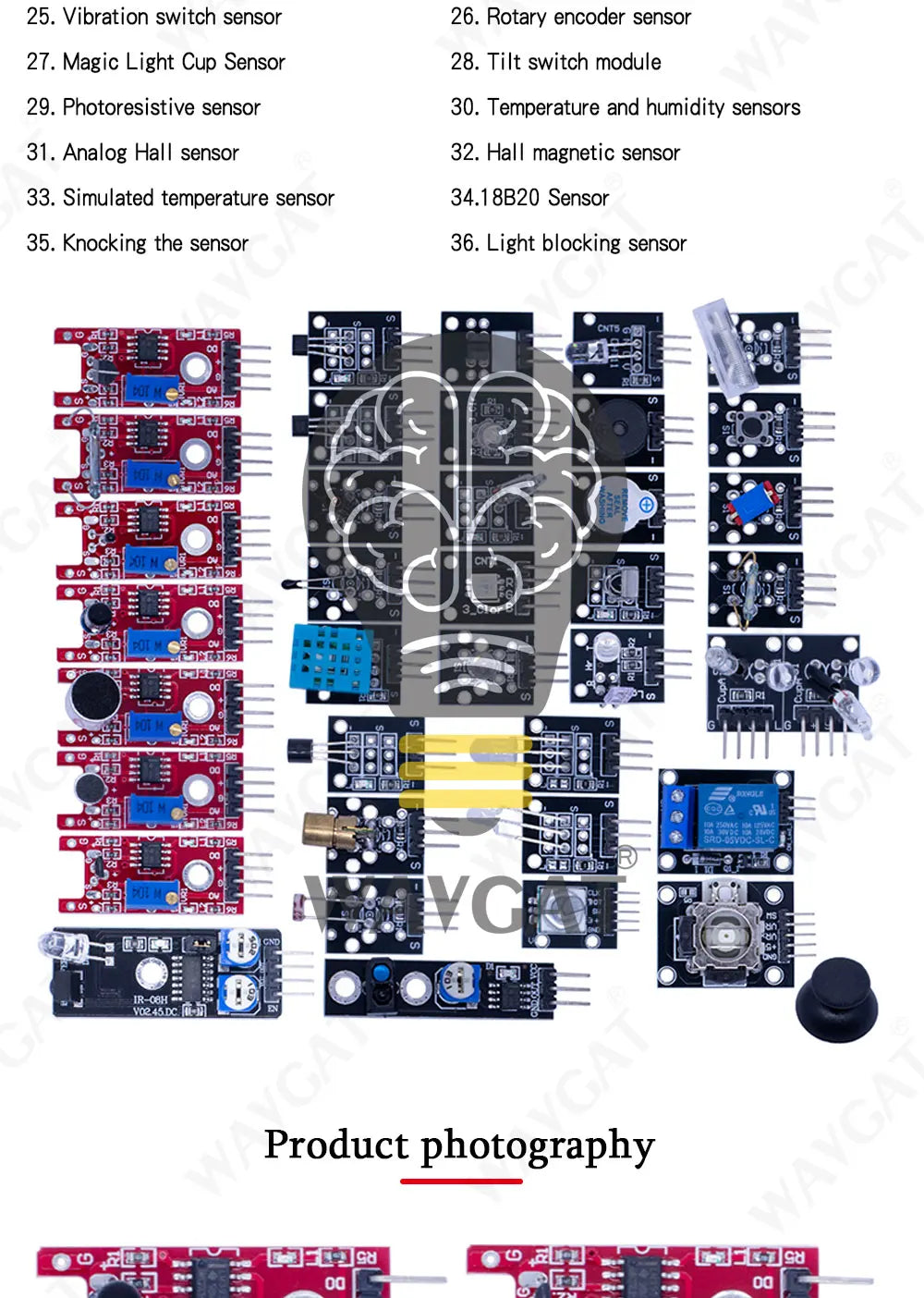Kit Inicio Módulos Sensores (45 en 1) para Arduino UNO R3/MEGA2560 (Superior a Kit 37 en 1)