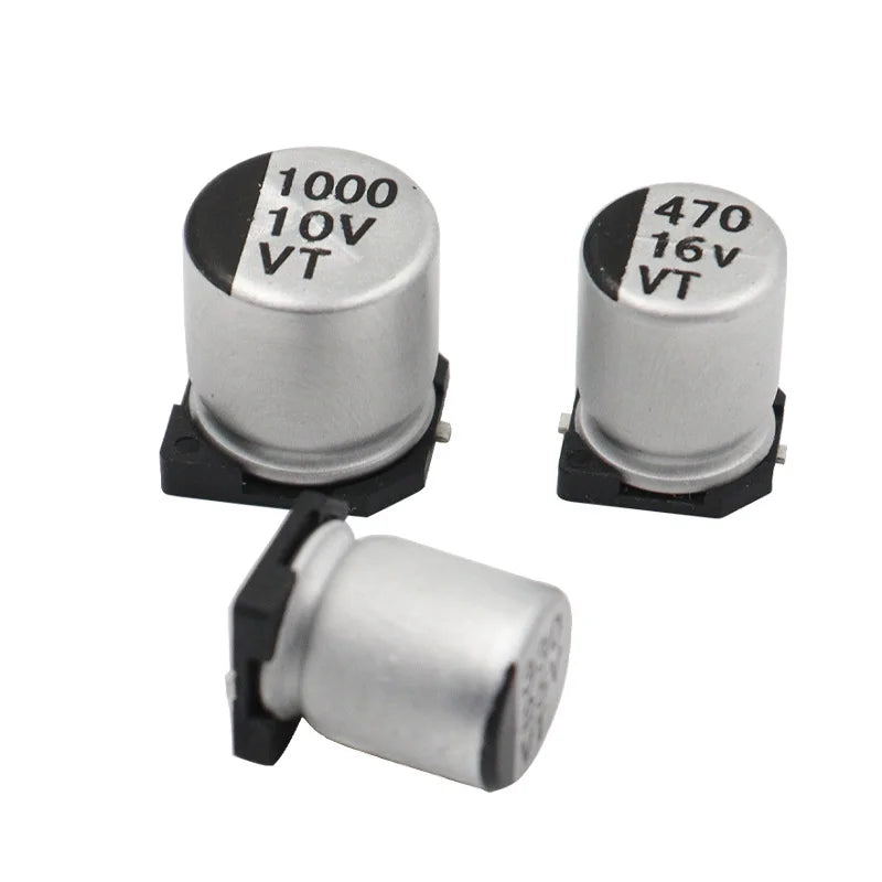 Capacitor Electrolítico Aluminio SMD (100uF, 6.3V-100V, Varios Tamaños) - Pack 20 Unidades (Valores Surtidos)