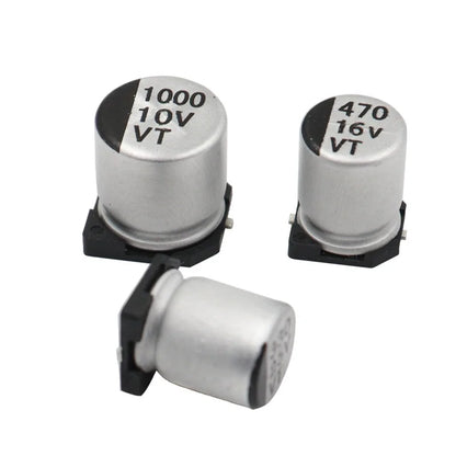 Capacitor Electrolítico Aluminio SMD (100uF, 6.3V-100V, Varios Tamaños) - Pack 20 Unidades (Valores Surtidos)