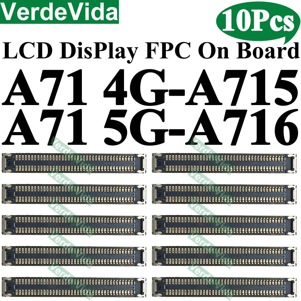 Conector FPC Pantalla LCD en Placa para Samsung Galaxy A10/A20/A21/A30S/A40/A50/A51/A70S / M12/M14/M15/M16 (10 Unidades)