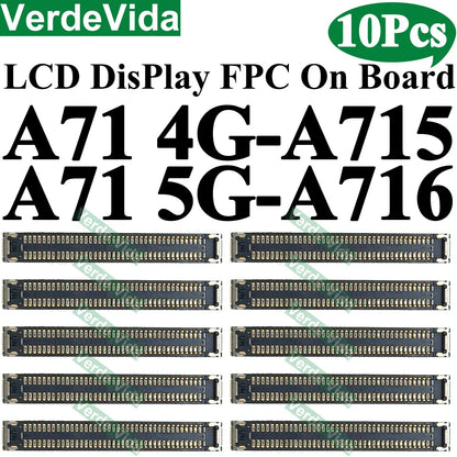 Conector FPC Pantalla LCD en Placa para Samsung Galaxy A10/A20/A21/A30S/A40/A50/A51/A70S / M12/M14/M15/M16 (10 Unidades)