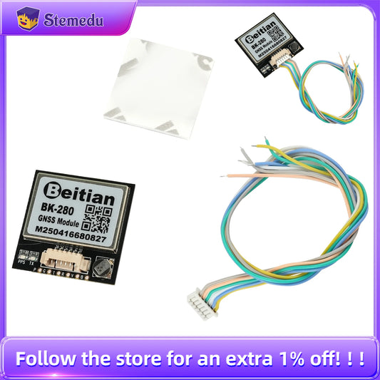 Módulo GNSS Dual Beitian BK-280 G-MOUSE (GPS/GLONASS, Flash M9140-KB, Cable 1.25-6P) para Arduino/RC/RPI/Drones